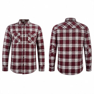 เสื้อเชิ้ตผ้าฟลานเนลสำหรับขี่มอเตอร์ไซค์ แขนยาว มีกระเป๋า สำหรับผู้ชาย นักขี่มอเตอร์ไซค์ เนื้อผ้าหนา 100% คอตตอน กันยับ แห้งเร็ว สไตล์ไฮสตรีท - Product Image 1