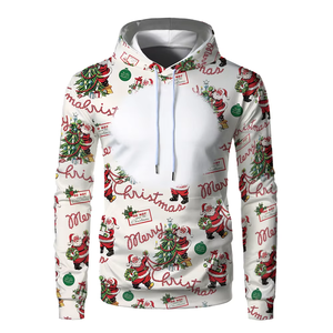 Sublimación Sudadera con capucha 3D Navidad Impresión digital Sudadera con capucha Casual Collar con capucha para hombres Mujeres Front Back Logo Hoodies - Product Image 3