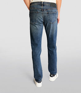 กางเกงยีนส์ขายาวคาวบอยสำหรับผู้ชายกางเกงยีนส์ทรงสลิมฟิตทรงตรงสไตล์ลำลองสำหรับนักธุรกิจ - Product Image 3