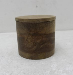 Venta al por mayor a granel Venta caliente 2024 caja de almacenamiento de diseño de forma redonda de madera natural con tapa para almacenamiento de cocina hecho a mano personalizado - Product Image 4