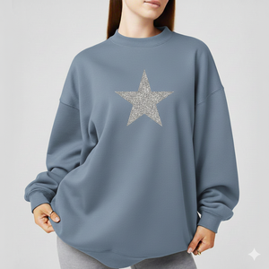Sweat-shirt long oversize imprimé à col montant pour femme, en polaire écologique, coupe ample, style streetwear, automne-hiver - Product Image 1
