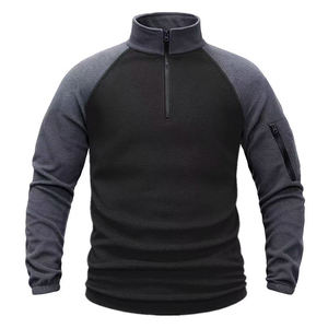 Premium quality <b>fleece</b> <b>men</b> jacket OEM Customize logo <b>Men's</b> Outdoor <b>Quarter</b> <b>Zip</b> <b>Fleece</b> Pullover - Product Image 2