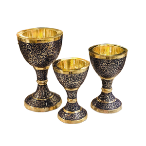 Set Of Three Different Sizes Bakhoor <b>Burner</b> In Brass Gold Color Incense <b>Burner</b> For Wedding <b>Fragrance</b> Use - Product Image 1