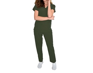 Batas Quirúrgicas Reutilizables con Cuello en V y Mangas Cortas para Hombre y Mujer, Conjuntos de Uniformes Médicos de Algodón para Hospitales, Unisex, con Logotipo Personalizado - Product Image 4
