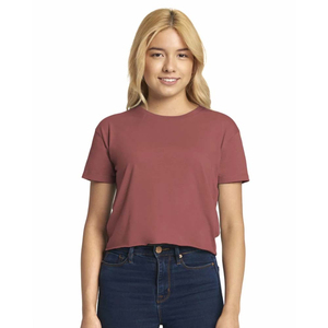เสื้อยืดครอปแขนสั้นคอกลมสีพื้นสำหรับผู้หญิงขายดีจากผู้ผลิตมืออาชีพ เหมาะสำหรับใส่ลำลองในฤดูร้อน ผลิตจากผ้าฝ้าย - Product Image 1
