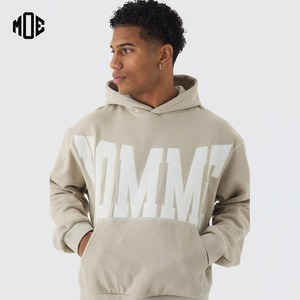 Sweat à capuche épais surdimensionné à épaules tombantes avec logo personnalisé 100% sweats à capuche thermiques en coton pour hommes vente en gros - Product Image 1