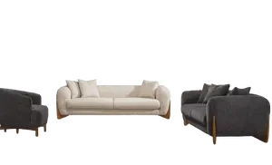 Conjunto de sofás de móveis de estilo italiano Conjuntos de sofás de tecido multicoloridos