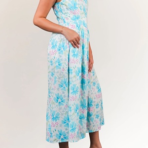 Vestido Midi Floral de Algodón para Mujer, Diseño Personalizado, Estilo Gótico Informal, Tallas XS-5XL, Transpirable, Cintura Natural, para el Día a Día o para Salir de Fiesta - Product Image 3