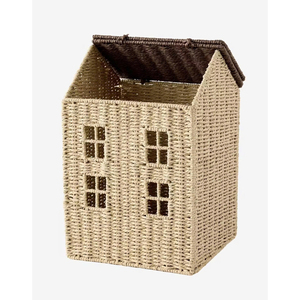 Panier de rangement maison en rotin fait main avec couvercle organisateur de jouets tissés naturels pour chambre d'enfants et décoration de la maison - Product Image 4