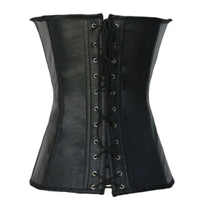Black Color New Arrival <b>Women</b> Sexy Corset Top Sleeveless Bandage <b>Waist</b> <b>Trainer</b> PU Leather Corset - Product Image 6