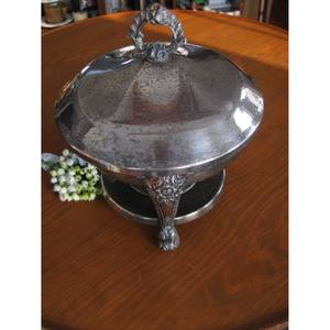 Plato de frotamiento de placa de plata vintage de bajo precio con quemador de alcohol para restaurante y Hotel, boda - Product Image 1