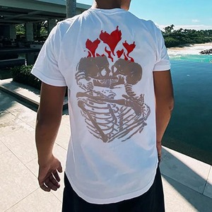 เสื้อยืดผู้ชายโอเวอร์ไซส์ผ้าคอตตอน100% สำหรับฤดูร้อนฤดูใบไม้ร่วงเสื้อยืดพิมพ์ลายพัฟโลโก้3D โฟมสั่งได้น้ำหนักมากเสื้อยืดฮิปฮอปว่างเปล่า - Product Image 1