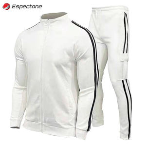 Ropa deportiva informal de rayas sólidas para entrenamiento de los hombres, chándal transpirable cálido para la piel, chándales para correr, logotipo personalizado de Espectone - Product Image 4