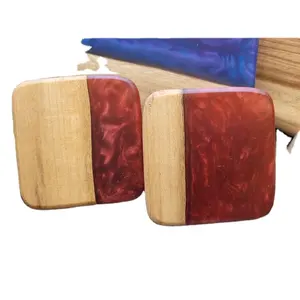 Posavasos de madera y resina Parche de madera Posavasos de resina para casa y jardín Resina de alta calidad personalizable para usos domésticos y de oficina - Product Image 1
