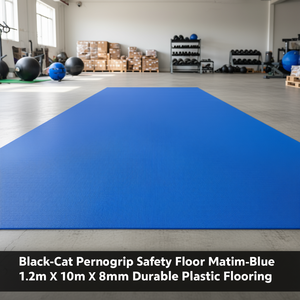 Black-Cat Permagrip Safety Floor Mat-Blue 1.2m X 10m X 8mm Durable <b>Plastic</b> <b>Flooring</b> - Product Image 3