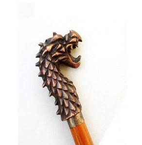 Diseñador de latón antiguo hecho a mano mango de dragón bastón de madera Vintage latón bastón decoración 36 pulgadas - Product Image 1