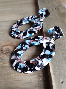 Pendientes de Resina Bordados a Mano, Joyería de Moda de Acero Inoxidable para Mujeres y Niñas, Estilo Clásico para Bodas, Alta Calidad - Product Image 2