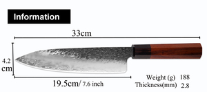 Cuchillo de cocina de acero inoxidable con alto contenido de carbono y mango de madera de Damasco, servicio profesional OEM ODM de calidad superior personalizado al por mayor - Product Image 2