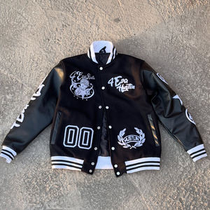 Veste de baseball pour homme, de haute qualité, écologique, coupe-vent, hiver, broderie chenille, laine, fabrication OEM - Product Image 1