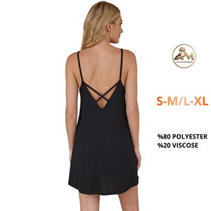 Chemise de nuit sexy en dentelle pour femme, noire, sans manches, longueur genou, vêtement de nuit uni noir - Product Image 4