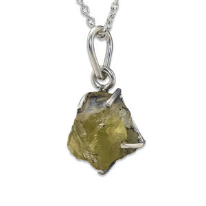 Colgante de piedras preciosas de cuarzo Limón, joyería al por mayor, Plata de Ley 925, nuevo collar moderno de piedra cruda para mujer, collar de regalo - Product Image 1