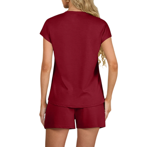 <b>Women's</b> Wholesale Vibrant Colors and Custom Print Shorts Set Relaxed T-<b>Shirt</b> & Comfy Shorts Trendy Summer Wear - Product Image 2