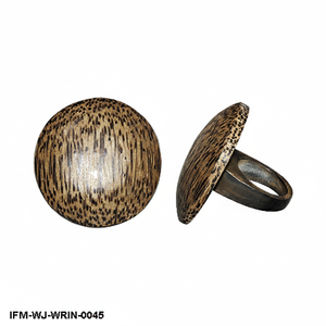 Bague statement en bois de palmier naturel pour femmes, grande bague circulaire en bois, bague cocktail épaisse, bijoux bohèmes faits à la main - Product Image 1