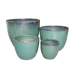 Meilleures ventes : ensemble de pots et jardinières en céramique brillante et émaillée / poterie en argile pour plantes et fleurs, décoration intérieure/extérieure - Product Image 1