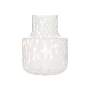 Blanco 16x21 cm Jarrón de cristal Diseño de cristal elegante para decoración del hogar - Product Image 1