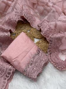 ผ้าโปร่งบางแบบพรีเมี่ยมที่น่าสนใจพร้อมเลื่อมและด้ายเย็บปักส่าหรีผู้หญิงแฟชั่นผู้ผลิตและผู้จัดจำหน่ายจากศัลยแพทย์ - Product Image 2