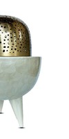 Quemador de Incienso Bakhoor de Lujo con Tapa Dorada Perforada, Quemador de Oud Árabe, Decoración Elegante para el Hogar, Porta Fragancias para Regalo