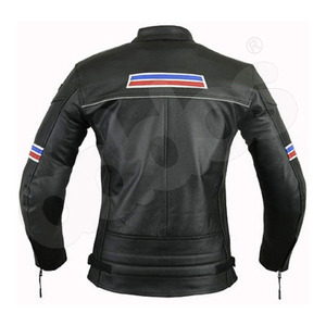Chaqueta de Motociclista de Cuero Genuino para Hombre, Estilo Vintage, con Protección de Armadura CE, Impermeable y Transpirable, Diseño Personalizable - Product Image 4