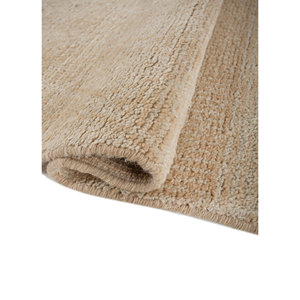 พรมขนสัตว์ถักมือสีพื้นเบจและน้ำตาล รุ่น Skwl-552 ขนาดใหญ่ สำหรับตกแต่งบ้าน ห้องนั่งเล่น และใช้ในรถยนต์ - Product Image 2