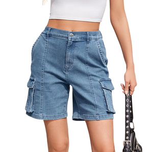 กางเกงขาสั้นระบายอากาศสีพื้นสำหรับผู้หญิงกางเกงขาสั้นแบบลำลองสำหรับใส่ประจำวันแฟชั่นแบบคลาสสิกแห้งเร็วสำหรับฤดูร้อน - Product Image 3