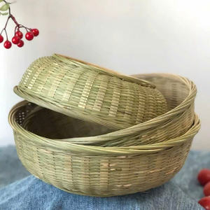 UNIQUE Plateau tissé Panier en bambou suspendu Design fonctionnel Nourriture Pain Stockage de légumes Cuisine Shopping Plusieurs tailles disponibles - Product Image 1