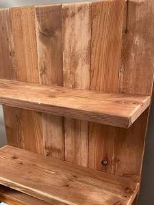 Organisateur de salle de bain rustique en bois, porte-papier toilette et porte-serviettes combinés, rangement mural de style ferme, porte-serviettes - Product Image 2