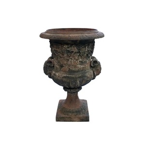 Urnes de jardin en métal à finition antique, pot à fleurs avec piédestal pour la décoration extérieure du jardin, nouveau design, pot à plantes en métal - Product Image 4