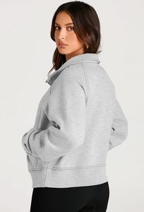 Nouveau femmes 2025 automne mode tenues nouveau demi-fermeture éclair recadrée à capuche pull polaire quart fermeture éclair sweat à capuche sweats - Product Image 5