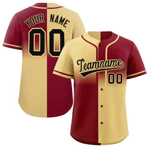 Maillot de baseball Manufacture Button avec design fendu à double tonalité et dégradé vertical pour les commandes d'équipe et OEM - Product Image 4