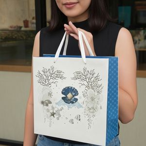 Sacs de shopping en papier de luxe écologiques biodégradables personnalisés de qualité supérieure pour l'emballage de cadeaux, la décoration, la mode, les cosmétiques, les bijoux - Product Image 5