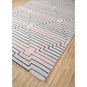 Tapis en laine et viscose tufté à la main, motif géométrique, couleur ivoire, pour salon, chambre, couloir - TNQ-07 - Product Image 2