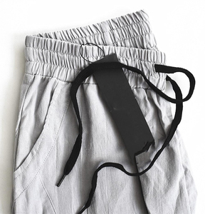 OEM 100% pantalons en coton pour hommes avec logo personnalisé pantalon streetwear décontracté tricoté uni sport respirant pour hommes été avec poches - Product Image 4