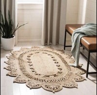 Organischer Strohteppich Hochfloriger Moderner Teppich Flachwebtechnik Mischfarben Blumenmuster Wendbar Gepolstert Bao Minh Linda 2588