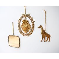 Ornements suspendus en laiton en forme d'animaux et de mains, art métallique décoratif bohème, décoration de Noël, ensemble multi-pièces