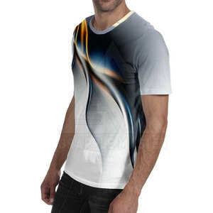 T-shirt OEM personnalisé avec logo, en polyester tricoté de haute qualité, anti-plis, séchage rapide, design par sublimation, vente en gros pour hommes - Product Image 3