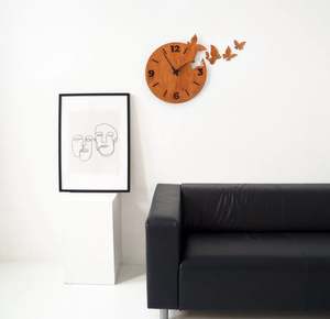 Horloges papillon pour mur papillon Art mural papillon forme florale design royal grand milieu du siècle moderne Unique métal Vintage - Product Image 2