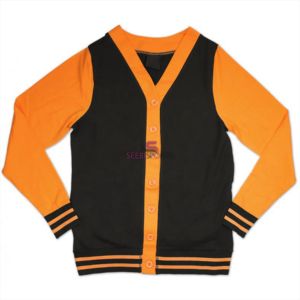 Custom Vintage College Letterman <b>Cardigan</b> Knitted Sweater Open-Front Embroidered Patch - Product Image 5