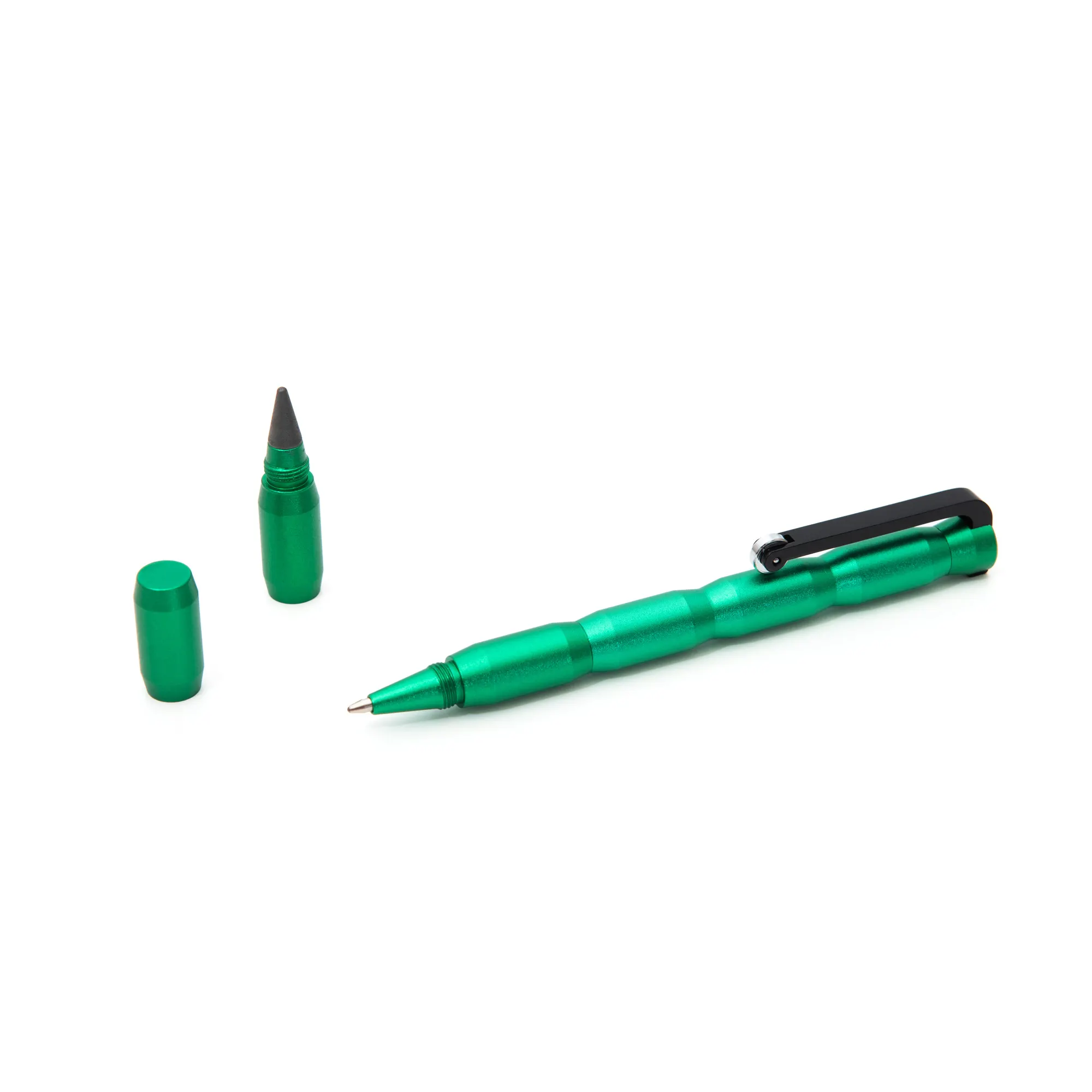 Nieuwe Innovatieve Modulaire Pen Met Ballpoint Bijvullen En Vervangbaar Grafiettip In Italië Voor Relatiemodula Groen