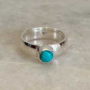 <b>Turquoise</b> Sterling Silver Fancy Classic Engagement <b>Rings</b> for Wedding & Party Wholesale Gift Certified for Her - Product Image 1