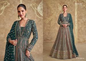 Encantador vestido Anarkali con Secuencia de bordado, trabajo, traje de tamaño libre completamente cosido, perfecto para mujeres para celebraciones de bodas - Product Image 3